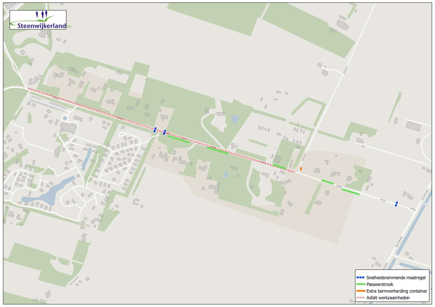 Kaart werkzaamheden Bultweg